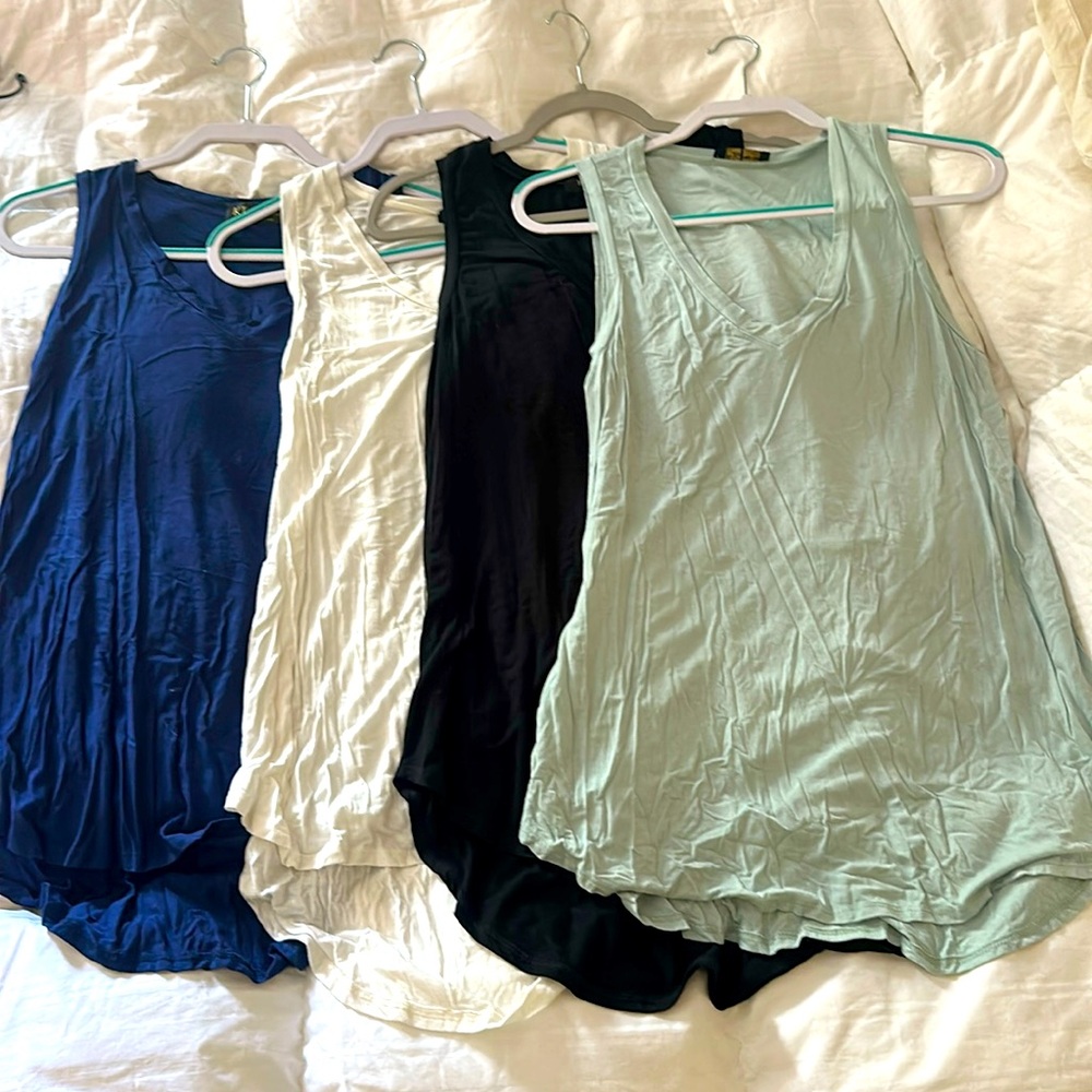 Set of 4 KLD V neck Jersey Tunic Tanks